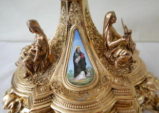 Ornate French Antique Gothic Silver Monstrance